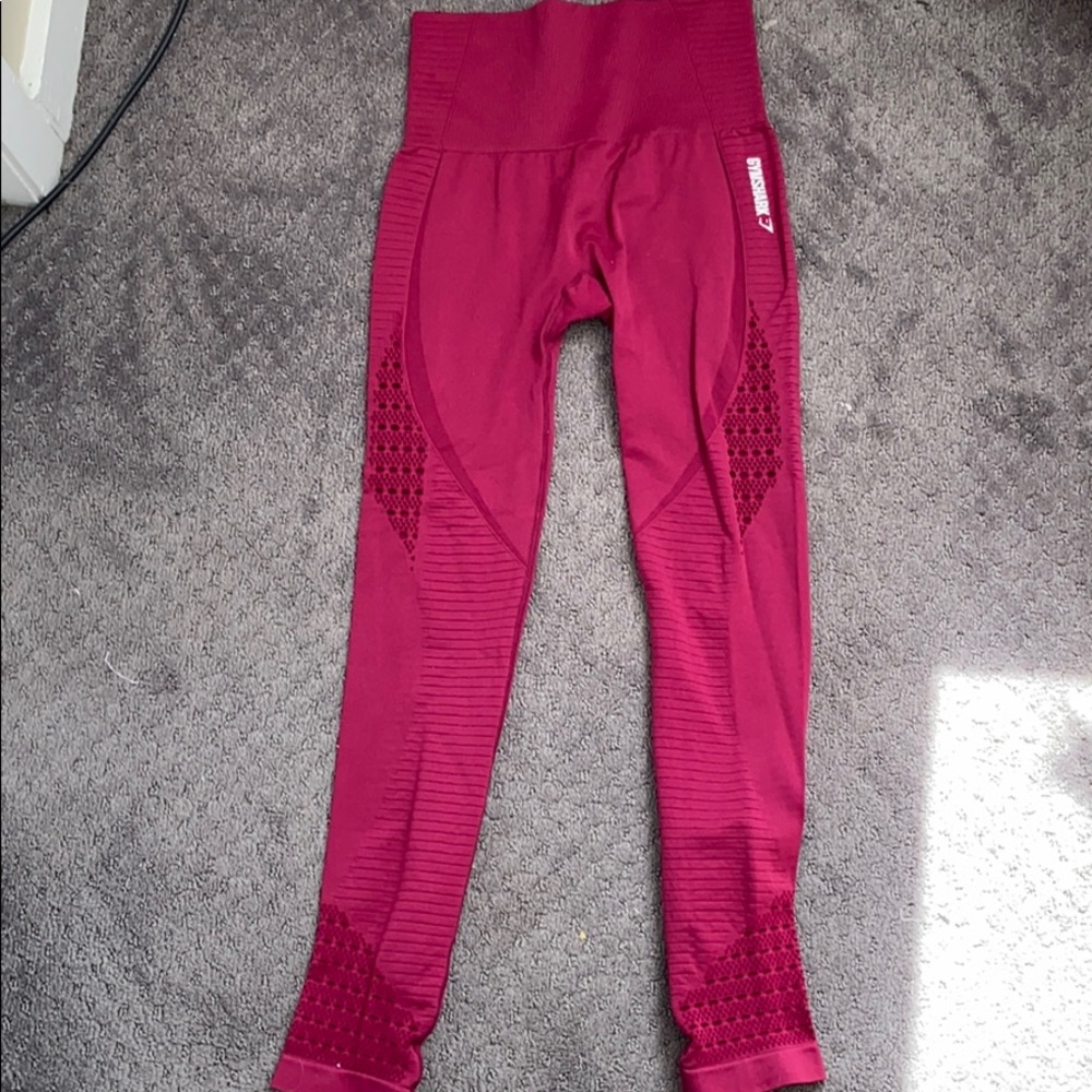 maroon garnet gymshark leggings high waisted